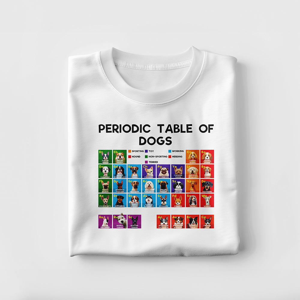 Custom T-shirt (Periodic table of dogs)