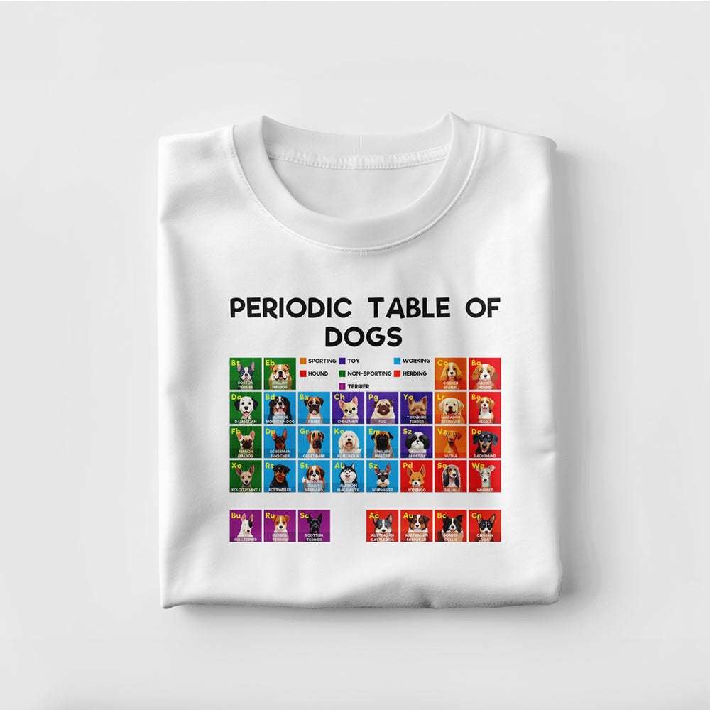 Custom T-shirt (Periodic table of dogs)