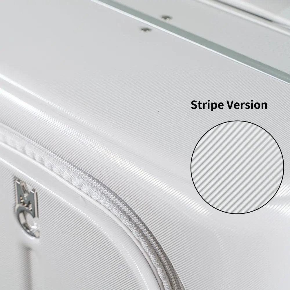 Multicarry Luggage White Grey (Stripe) - Moonba