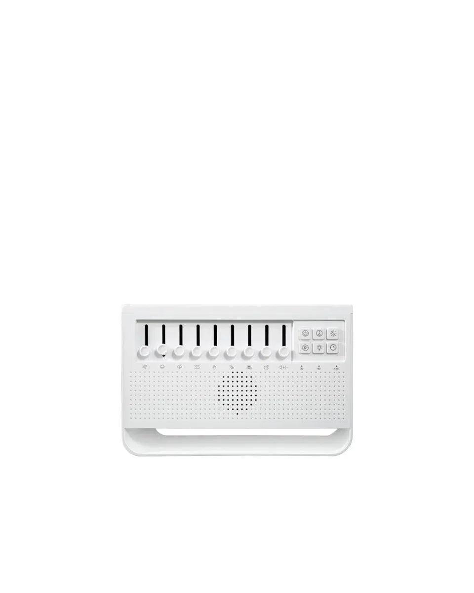 Moonba white noise flame diffuser in a calming room