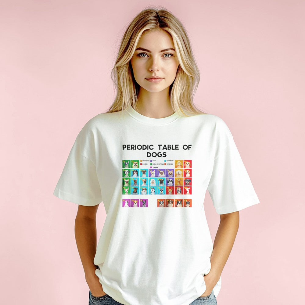 Custom T-shirt (Periodic table of dogs)