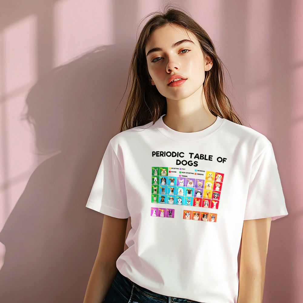 Custom T-shirt (Periodic table of dogs)
