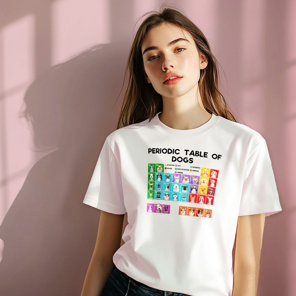 Custom T-shirt (Periodic table of dogs)
