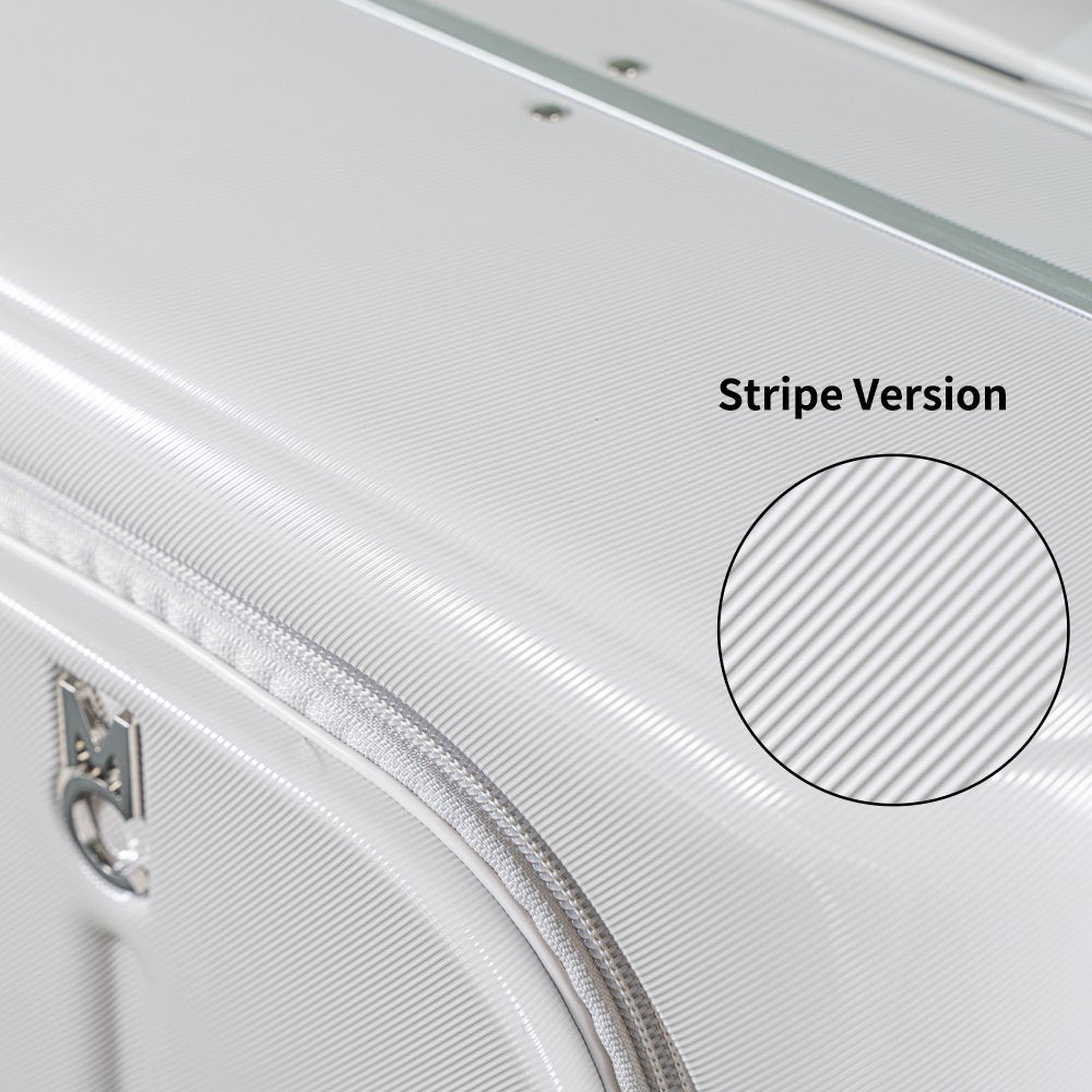 Multicarry Luggage White Grey (Stripe) - Moonba