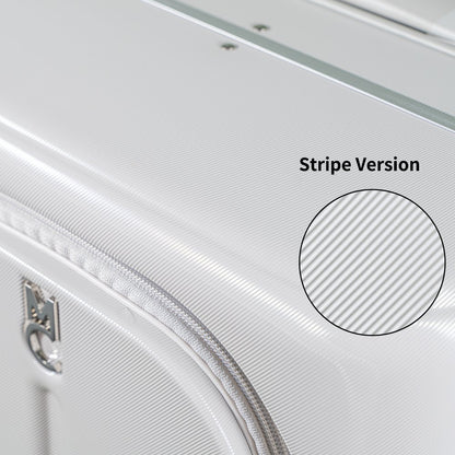 Multicarry Luggage White Grey (Stripe) - Moonba