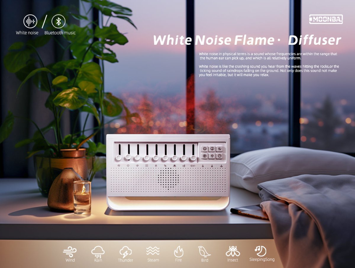 White Noise Flame Diffuser (Bluetooth Version) BOXING PRICE! - Moonba